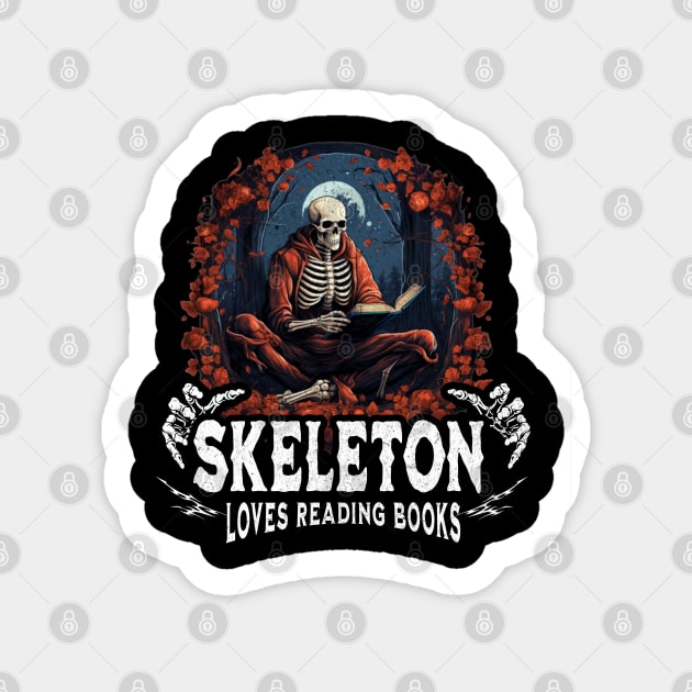 Skeleton Reading A Book Lover Tarot Card The Reader Mystic Funny Skeleton Sticker by VisionDesigner